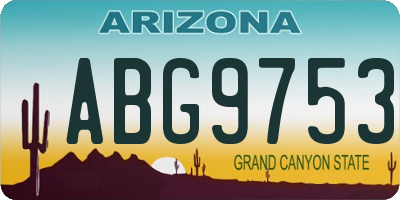 AZ license plate ABG9753