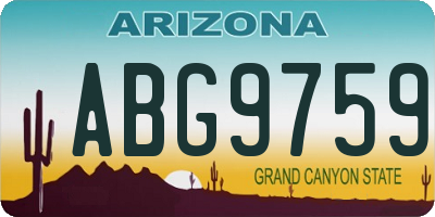 AZ license plate ABG9759