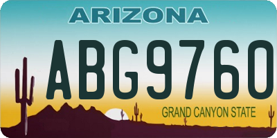 AZ license plate ABG9760