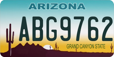 AZ license plate ABG9762