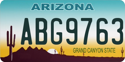 AZ license plate ABG9763