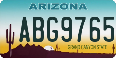 AZ license plate ABG9765