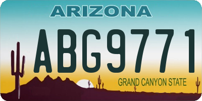 AZ license plate ABG9771