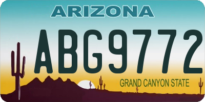 AZ license plate ABG9772