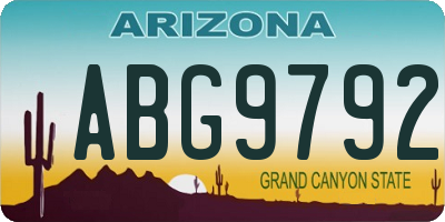 AZ license plate ABG9792