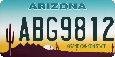 AZ license plate ABG9812