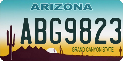 AZ license plate ABG9823
