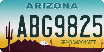 AZ license plate ABG9825
