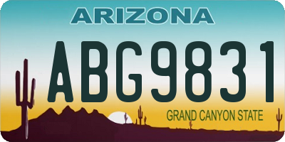 AZ license plate ABG9831