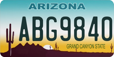 AZ license plate ABG9840