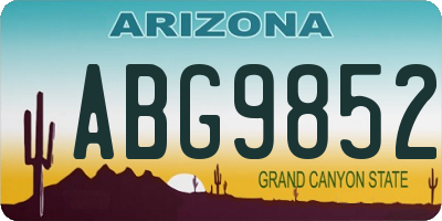 AZ license plate ABG9852