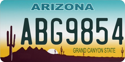 AZ license plate ABG9854