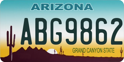 AZ license plate ABG9862