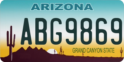 AZ license plate ABG9869