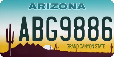 AZ license plate ABG9886