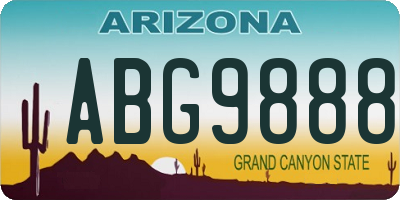 AZ license plate ABG9888
