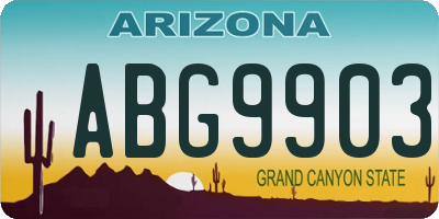 AZ license plate ABG9903