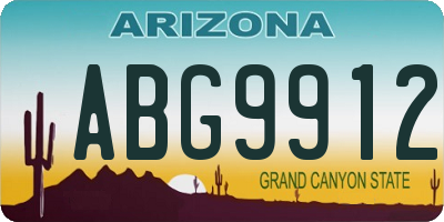 AZ license plate ABG9912