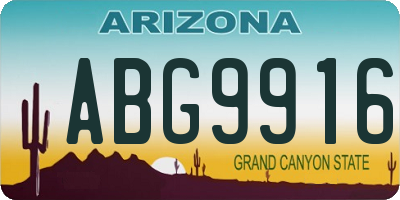 AZ license plate ABG9916