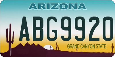 AZ license plate ABG9920