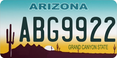 AZ license plate ABG9922