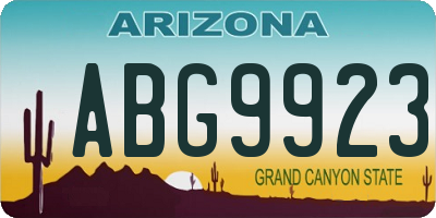 AZ license plate ABG9923