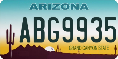 AZ license plate ABG9935