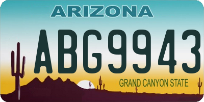 AZ license plate ABG9943