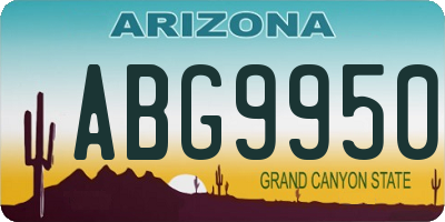 AZ license plate ABG9950