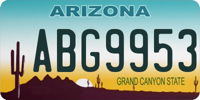 AZ license plate ABG9953
