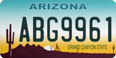 AZ license plate ABG9961
