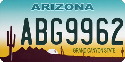 AZ license plate ABG9962