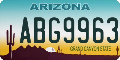 AZ license plate ABG9963
