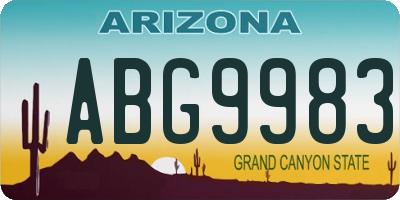 AZ license plate ABG9983