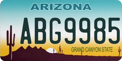 AZ license plate ABG9985