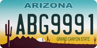 AZ license plate ABG9991