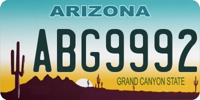 AZ license plate ABG9992