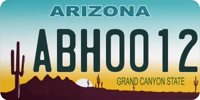 AZ license plate ABH0012