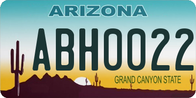 AZ license plate ABH0022