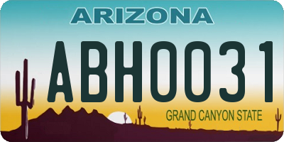 AZ license plate ABH0031