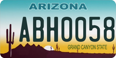 AZ license plate ABH0058