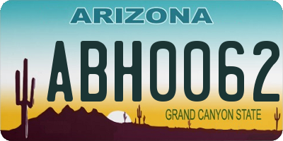 AZ license plate ABH0062