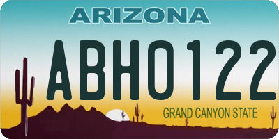 AZ license plate ABH0122