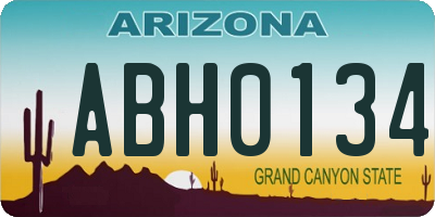 AZ license plate ABH0134
