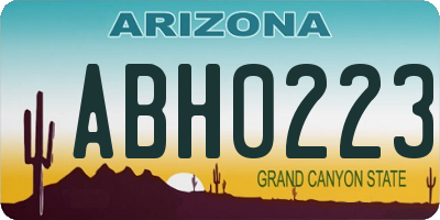 AZ license plate ABH0223