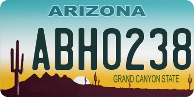 AZ license plate ABH0238