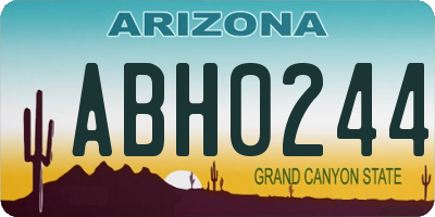 AZ license plate ABH0244