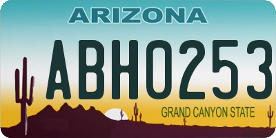 AZ license plate ABH0253