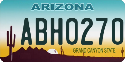 AZ license plate ABH0270