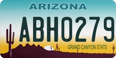 AZ license plate ABH0279